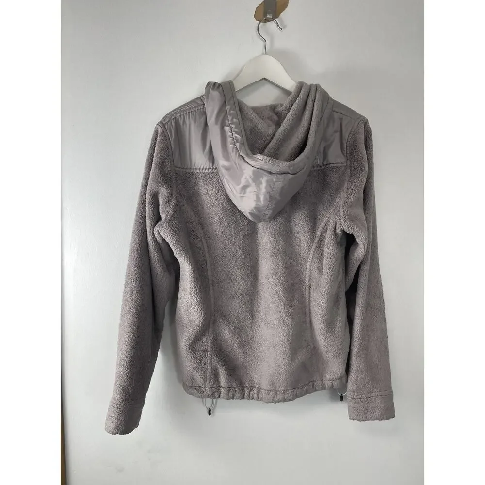 The North Face Jacket Womens Medium Gray Hooded Fleece Full Zip Pockets N19